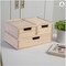 Weston Stackable Wooden Storage Boxes with Pullout Drawers, 3 Pack, Light Natural Paulownia Wood Storage Organisers